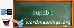 WordMeaning blackboard for dupable